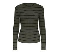 PIECES Pccrista LS O-Neck Knit Noos BC Jersey de Punto, Forest Night/Stripes:Black Narrow, XL para Mujer