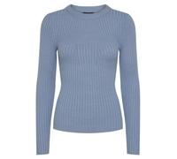 PIECES Pccrista LS O-Neck Knit Noos BC Jersey de Punto, Tejido Vaquero, L para Mujer