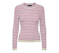 PIECES Pccrista LS O-Neck Knit Noos BC Suéter, Lila Pastel, XS para Mujer