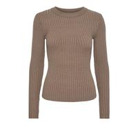 PIECES Pccrista LS O-Neck Knit Noos BC Suéter, fósil, L para Mujer
