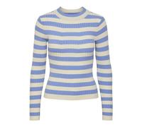 PIECES Pccrista LS O-Neck Knit Noos BC Suéter, Hortensia/Rayas: Tiras Anchas de Abedul, XS para Mujer