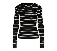 PIECES Pccrista LS O-Neck Knit Noos BC Suéter, Negro, S para Mujer