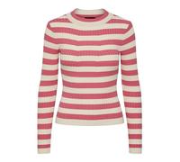 PIECES Pccrista LS O-Neck Knit Noos BC Suéter, Rosa Intenso, XS para Mujer