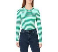 PIECES Pccrista LS O-Neck Knit Noos BC Suter Pulver, Parakeet/Stripes: with Birch Stripes M, L para Mujer