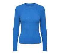 Pieces Pccrista LS Suéter de Punto Noos BC con Cuello Redondo para Mujer, Azul (French), L