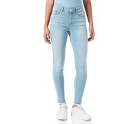 PIECES Pcdelly Skn MW CR Raw Lb47 Noos BC Jeans, Mezclilla De Color Azul Claro, M para Mujer
