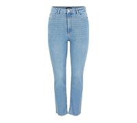 PIECES PCDELLY Straight HW CR LB124-BA Noos BC, Jeans Mujer, Light Blue Denim, XS