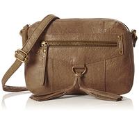 PIECES PCDEPTI 17077711 - Bolso cruzado de piel para mujer, 20 x 14 x 5 cm (ancho x alto x profundidad), Marrón (Nougat), 20x14x5 cm (B x H x T)