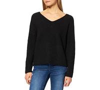 PIECES Pcellen LS V-Neck Knit Noos BC Suéter, Negro, XL para Mujer
