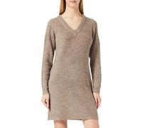 PIECES Pcellenes Noos BC-Vestido de Punto con Cuello en V, fósil, S para Mujer