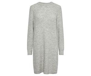 PIECES Pcellenes Noos BC-Vestido de Punto con Cuello Redondo, Gris Claro, S para Mujer