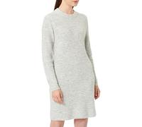 PIECES Pcellenes Noos BC-Vestido de Punto con Cuello Redondo, Gris Claro, XS para Mujer