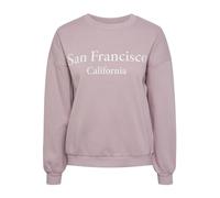 Pieces Pcfreya LS Oversize Sweat, Color Rosa Amargo/Estampado: Blanco Brillante, M