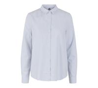 PIECES Pcirena LS Oxford Shirt Noos, Blusa Mujer, Multicolor (Bright White Stripes: Kentucky Blue), 40 (Talla del Fabricante: Medium)