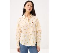 Pieces Pcjanna Ls Loose Aop Shirt Fc Bc XL Blanco