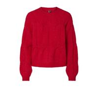 PIECES Pcjenna LS O-Neck Cable Knit Noos BC, Goji Berry., M