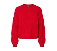 PIECES Pcjenna LS O-Neck Cable Knit Noos BC, Goji Berry., XL