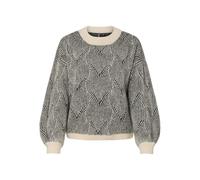 PIECES Pcjenna LS O-Neck Knit Noos BC Jersey de Punto, Whitecap Gray/Detail:Festival Fuchsia, XL para Mujer