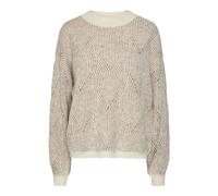 PIECES Pcjenna LS O-Neck Knit Noos BC Jersey de Punto, Whitecap Gray/Detail:Taupe Gray, S para Mujer