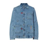 PIECES Pcjidi LS Denim Shacket Mpa BC, Medio De Mezclilla Azul, S Mujeres