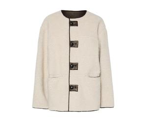 PIECES Pcjulie Reverislbe Teddy PU Jacket, Abedul, M Mujeres