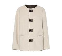 PIECES Pcjulie Reverislbe Teddy PU Jacket, Abedul, S Mujeres