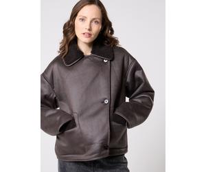 Pieces Pcjuno Coated Teddy Jacket M Marrón