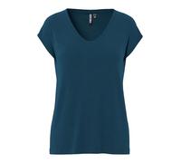 PIECES Camiseta con cuello de pico. Color Azulón