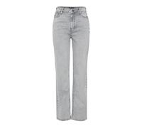 PIECES Pckelly HW Straight Jeans LG Noos BC, Denim Light Grey, 32W / 30L