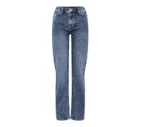 PIECES Pckelly MW Mb402 Noos-Vaqueros Rectos Pantalones, Medio De Mezclilla Azul, 33W x 30L para Mujer