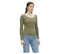 PIECES Pckitte Ls Top Noos B C, Camisa Manga Larga para Mujer, Verde (Deep Lichen Green Deep Lichen Green), S