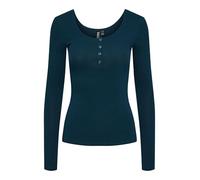 Pieces Pckitte LS Top Noos BC Camisa de Manga Larga, como Reflejo De Estanque, L para Mujer