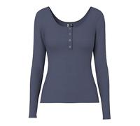 PIECES Pckitte LS Top Noos BC, Camisa de Manga Larga para Mujer, Ombre Blue., S