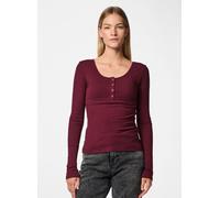 PIECES Pckitte LS Top Noos BC Color Liso, Jersey, Manga Larga, Regular, borgoña, XS Mujeres