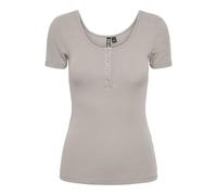 PIECES Pckitte SS Top Noos BC, Camiseta para Mujer, Gris Plateado., M