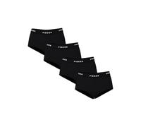 PIECES Pclogo Lady Pack de 4 Unidades Solid Noos BC Bóxer, Negro, S para Mujer