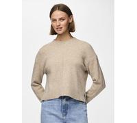 Pieces Pcmalou Ls O-Neck Cutline Knit Noos Bc M Beige