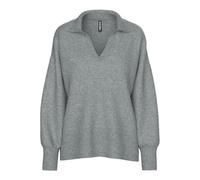 PIECES Pcmalou LS Polo Knit Noos BC, Color Gris., L