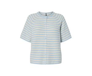 PIECES Pcmalou SS O-Neck Stripe Cárdigan Pwp BC, Color Azul, S para Mujer
