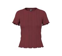 PIECES Pcmarie SS O-Neck Poin Top JRS Noos BC, Puerto Tawny., XS