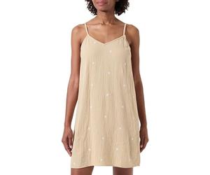 PIECES Pcmaya - Vestido Corto, Safari/Detalle: Flores Blancas Brillantes, S