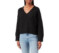 Pieces Pcnancy LS Suéter Reversible de Punto con Cuello en V Noos BC para Mujer, Negro, L