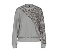 PIECES Pcnancy LS Sweat BC Sudadera, Gris Claro Mezclado. Detalles: Secuencia Plateada, XS para Mujer