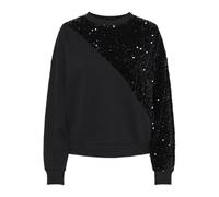 PIECES Pcnancy LS Sweat BC Sudadera, Negro/Detalles: Tono en Tono Seqence, XS para Mujer