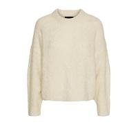 Pieces Pcnatherine LS O-Neck Knit BC Suéter, Abedul/Patrón: Melange, M para Mujer