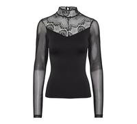 PIECES Pcnaya LS Top Camiseta de Manga Larga, Negro, Medium-Large para Mujer