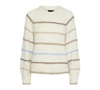 PIECES Pcnelia LS O-Neck Knit BC, Abedul/Rayas: morl+trco+tgr schb, M