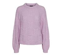 PIECES Pcneo LS Oneck Knit BC Jersey de Punto, Lavanda Rosa/patrón: opción Four, XL para Mujer