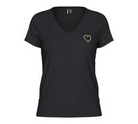 PIECES Pcnew Billy tee Emb Noos BC, Negro, L