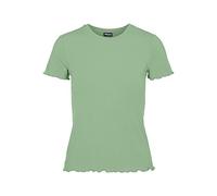 PIECES Pcnicca SS BFD-Camiseta de Manga Larga con Cuello Redondo, Quiet Green, M para Mujer